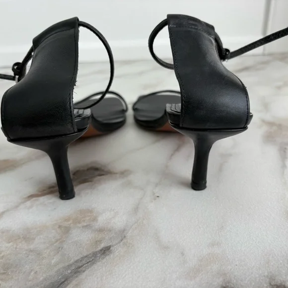 ZARA Black Minimal Ankle Strap Heels | Square Toe Kitten Heel Sandals | Size 40🖤 - Picture 7 of 15